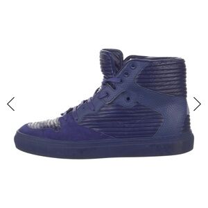Mens Balenciaga Leather Blue High Top Sneakers EU Size 40
